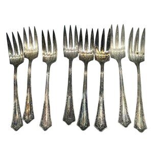 lesco silver company flatware set of 8 forks 6" READ